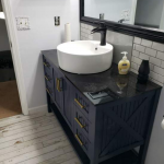 modern rustic wood bathroom vanity blue